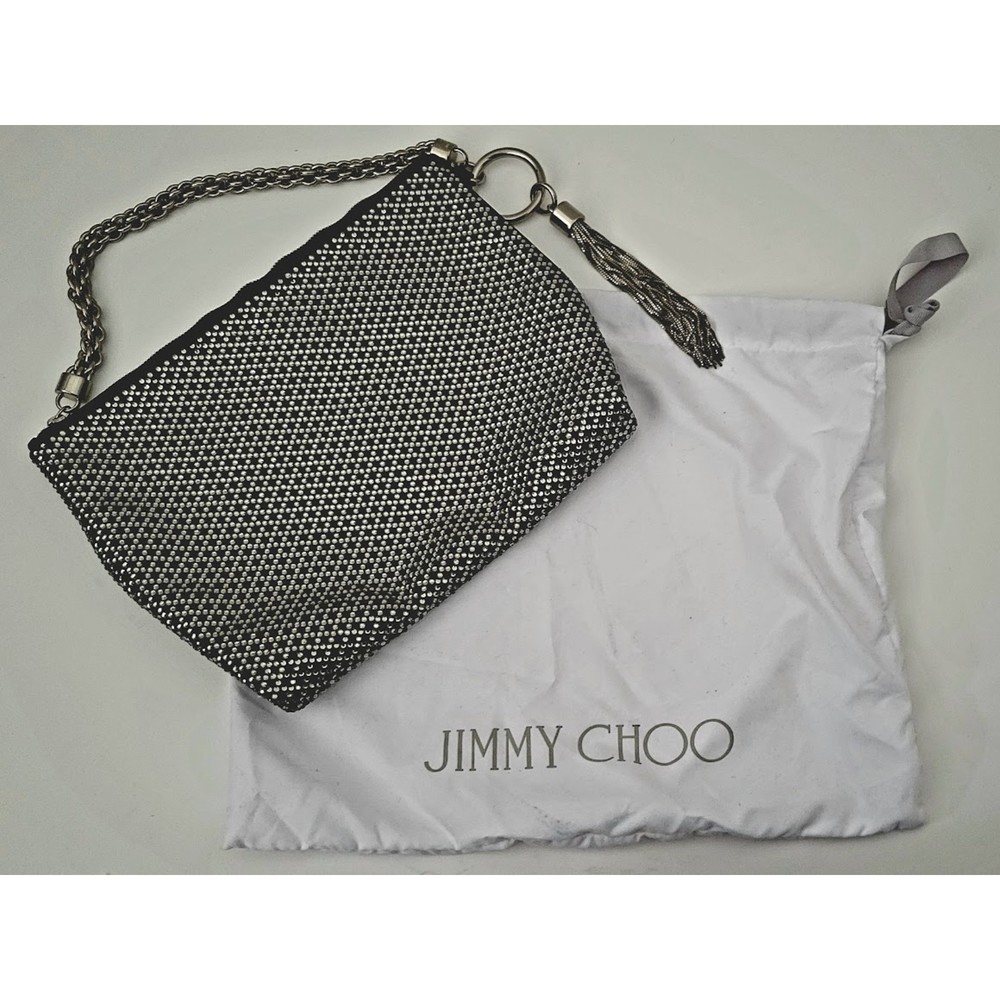 Jimmy Choo Callie Crystal Black Silver Handbag